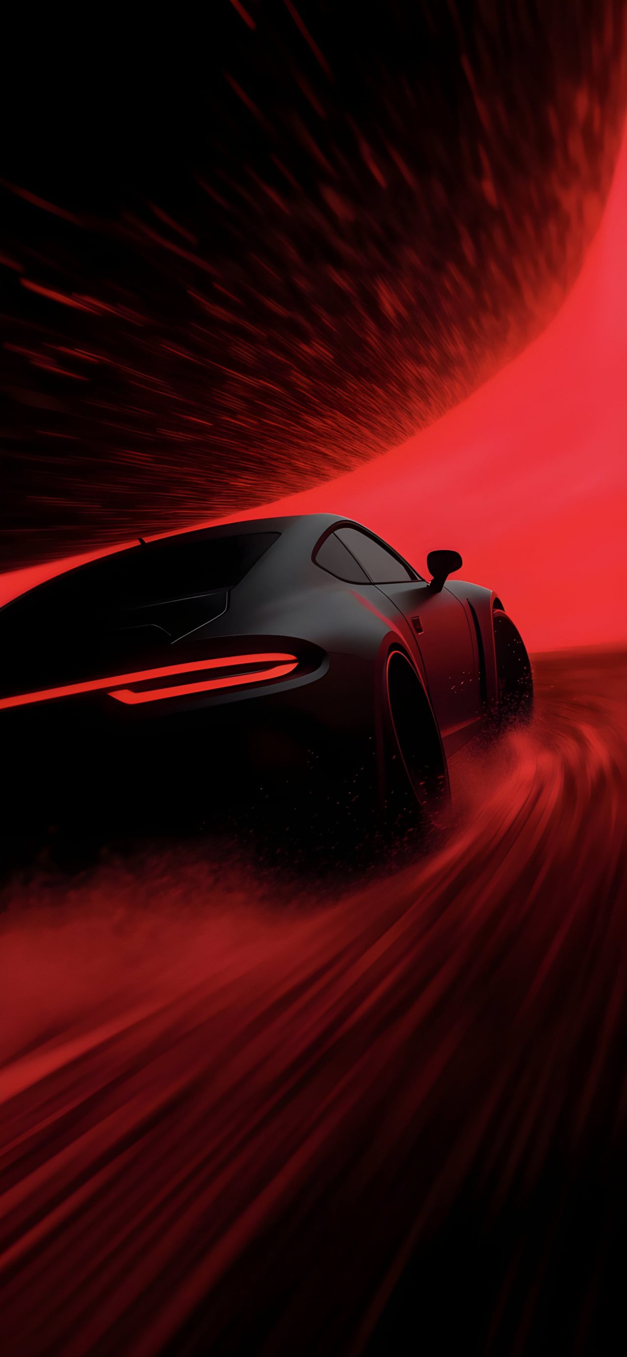 Black Car on Road During Sunset Wallpaper